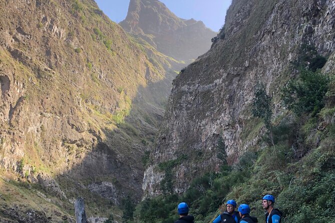 Canyoning Madeira Island Level 2 - The mid-tour break: water, a snack, and photos