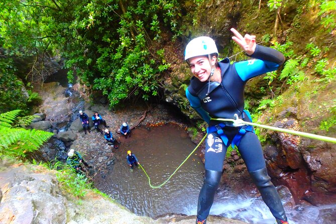 Canyoning Madeira Island - Level One - What Happens After Gear-Up: Walking Streams, Rappels, Slides, and Pool Jumps