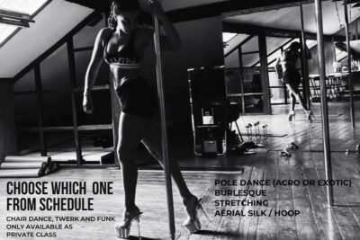 Dance Class (choose 1: Pole Dance, Burlesque or Aerial Silk/Hoop) - The 1-Hour Session Flow: What You’ll Do From Start to Finish