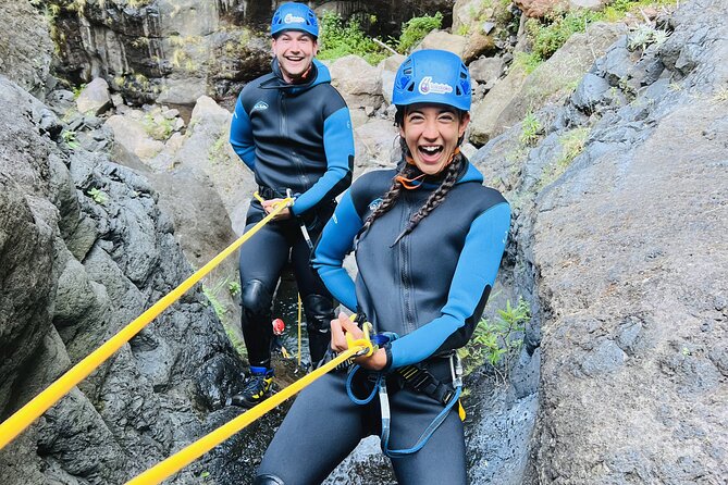 Funchal: Half-day Beginners Canyoning - Stop 1 at Lokoloko: your gear, snacks, and briefing style