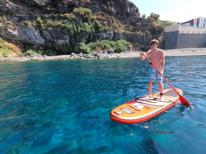 Madeira: Private Paddleboard & Snorkel - Launch at Câmara de Lobos Bay: getting balanced fast
